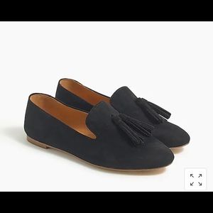 J.CREW FAUX-SUEDE SMOKING LOAFERS WITH TASSELS